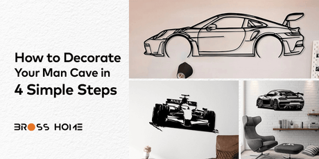 How to Decorate Your Man Cave in 4 Simple Steps - BrossHome Metal Wall Art