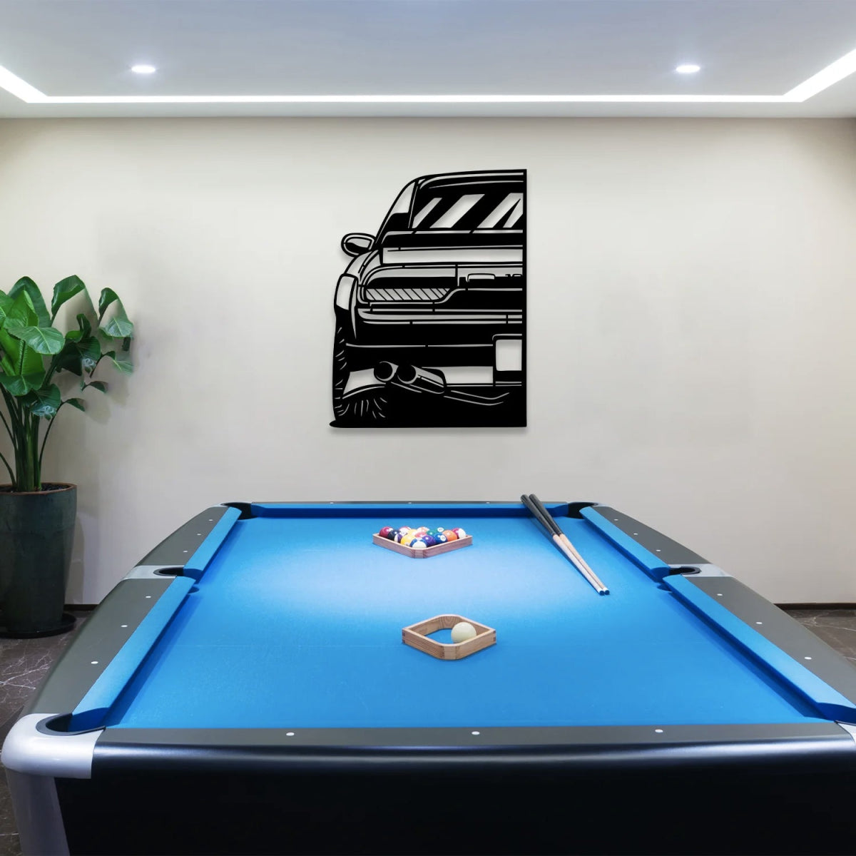 180 SX S13 Car Silhouette Metal Wall Art (Rear View) - BrossHome Metal Wall Art