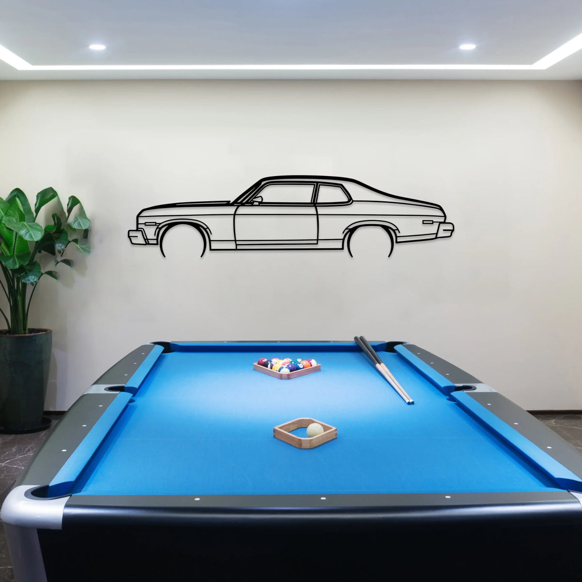 1978 Nova Silhouette Wall Art - BrossHome Metal Wall Art