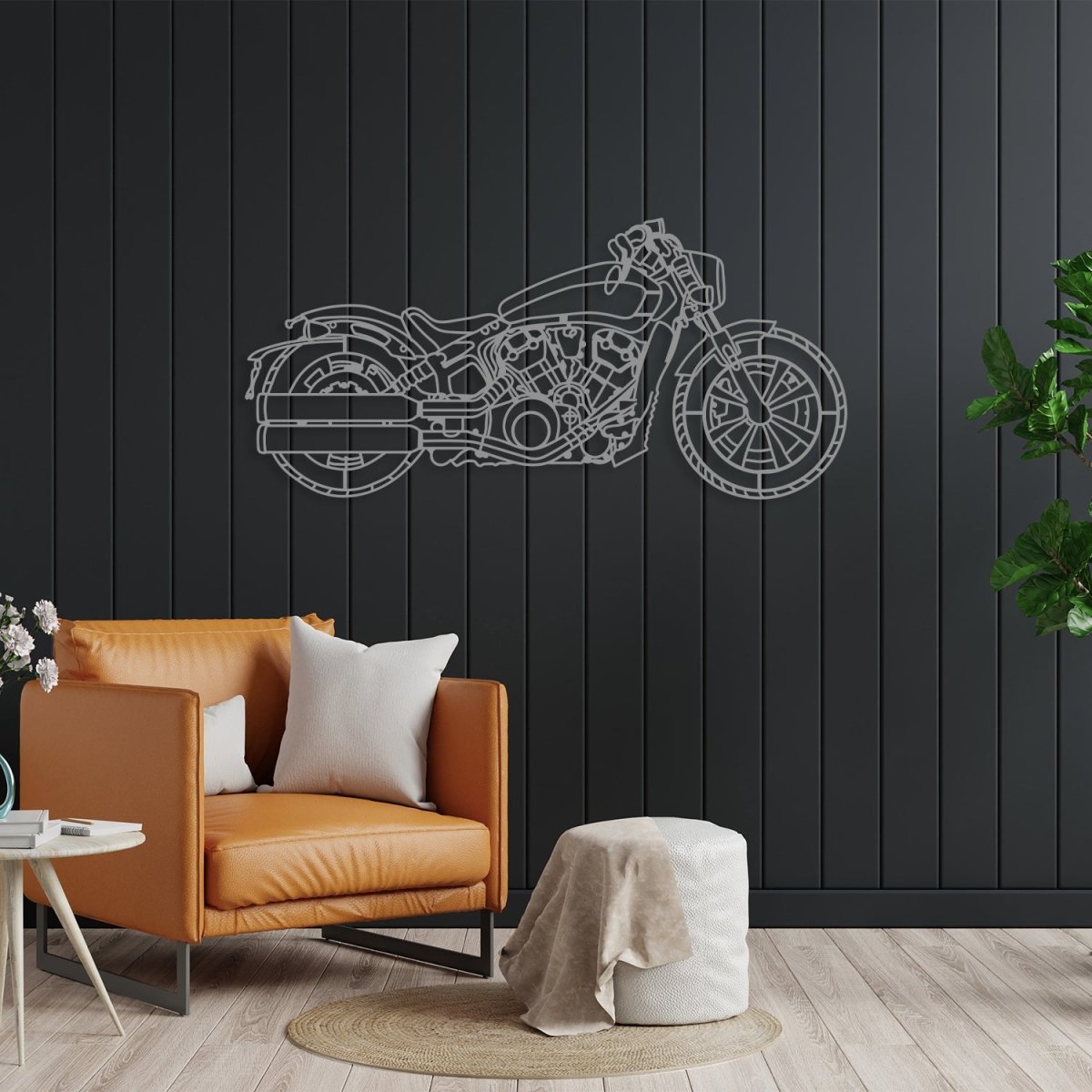 2021 Scout Bobber Metal Motorcycle Silhouette Wall Art - BrossHome Metal Wall Art