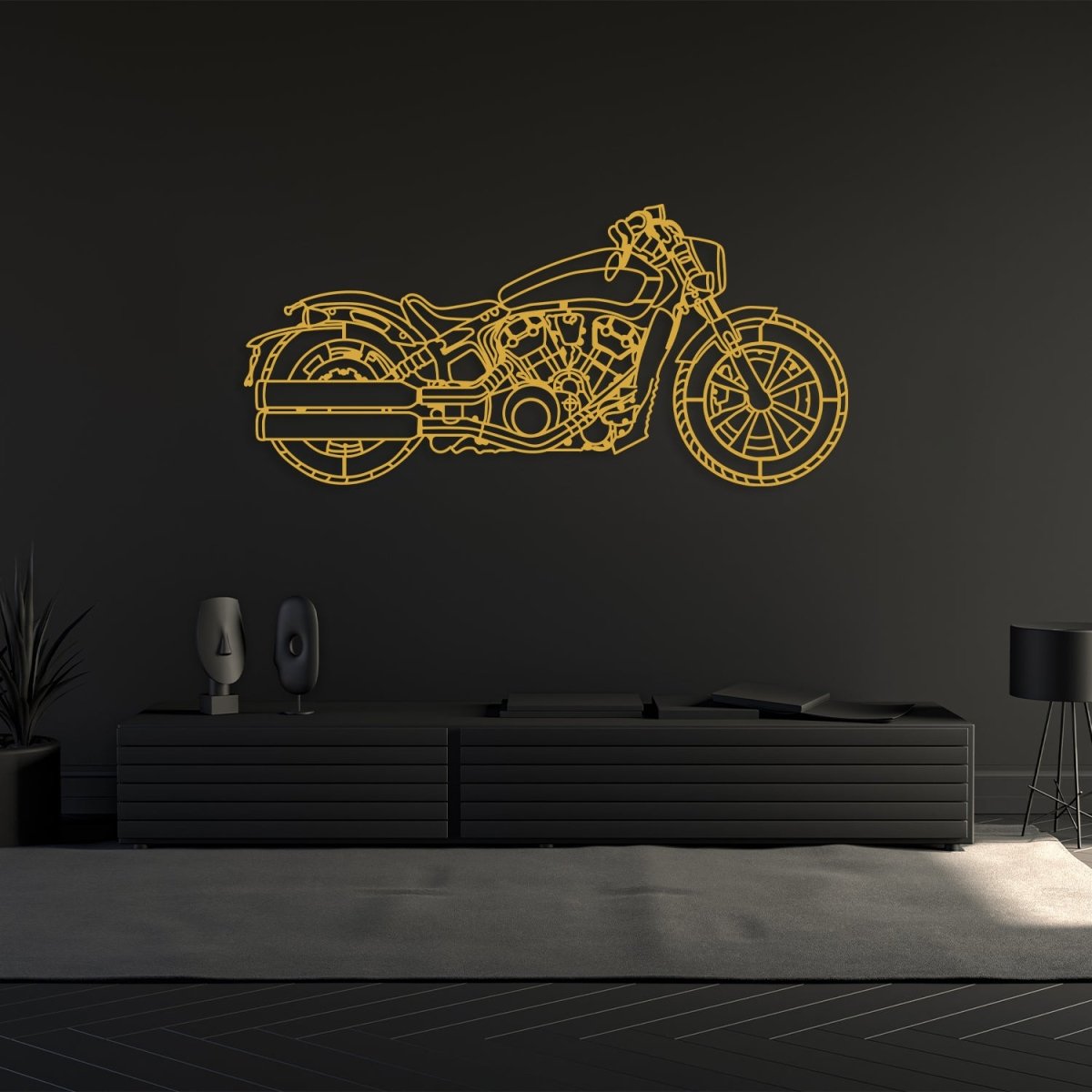 2021 Scout Bobber Metal Motorcycle Silhouette Wall Art - BrossHome Metal Wall Art