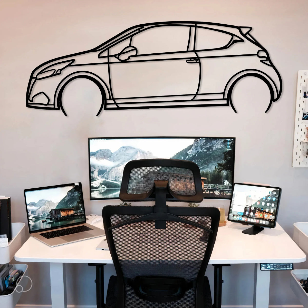 208 Gti Sport Car Silhouette Wall Art - BrossHome Metal Wall Art