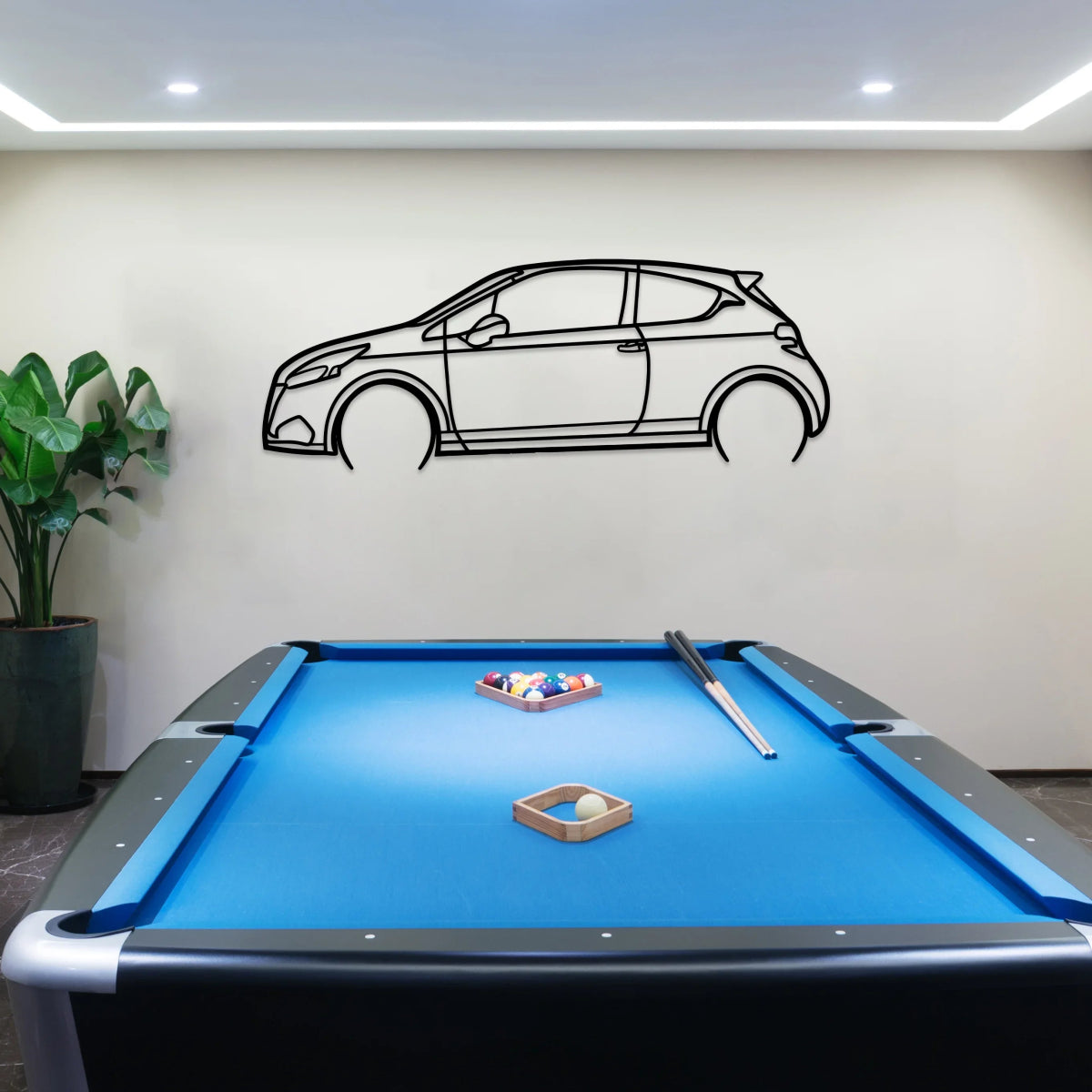 208 Gti Sport Car Silhouette Wall Art - BrossHome Metal Wall Art