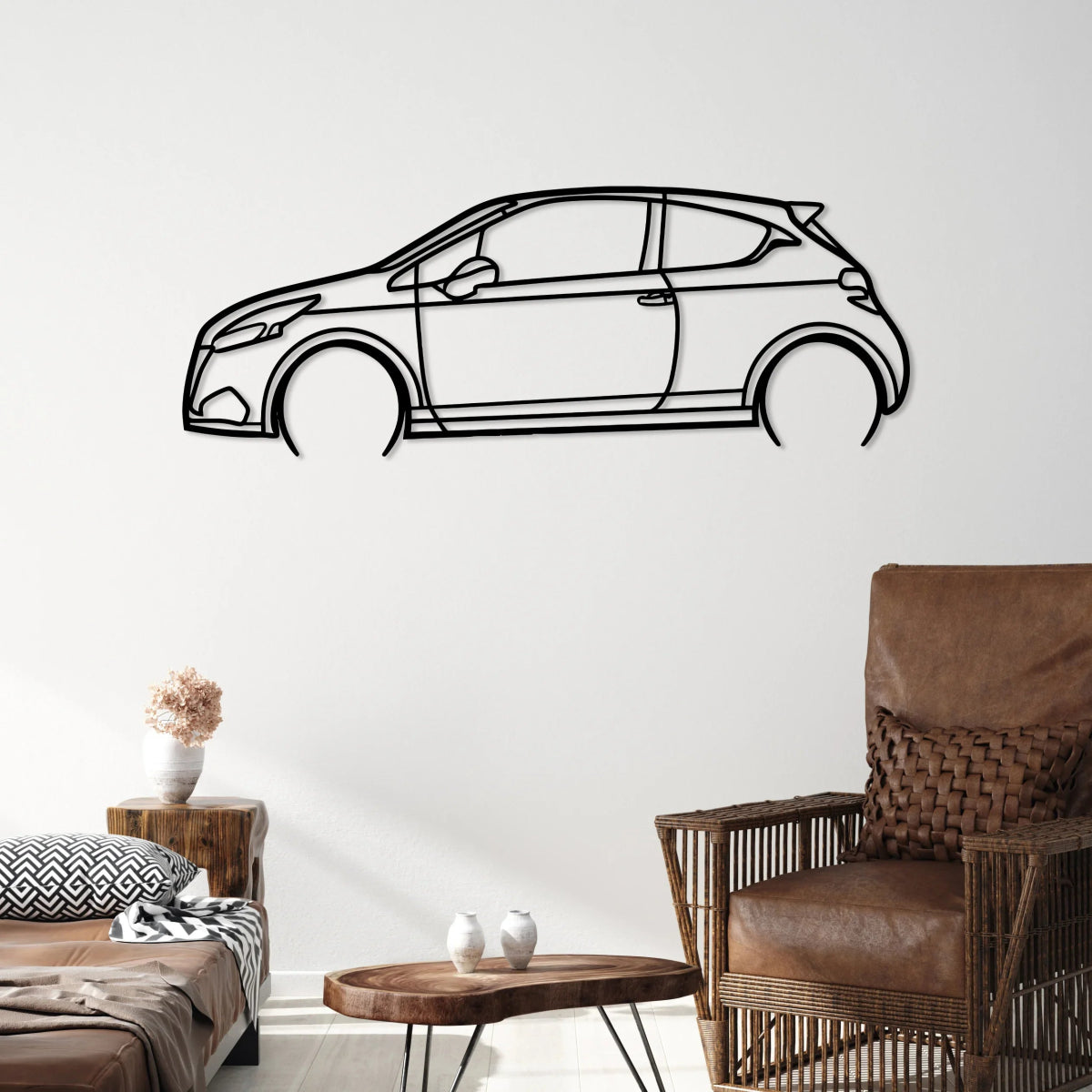 208 Gti Sport Car Silhouette Wall Art - BrossHome Metal Wall Art