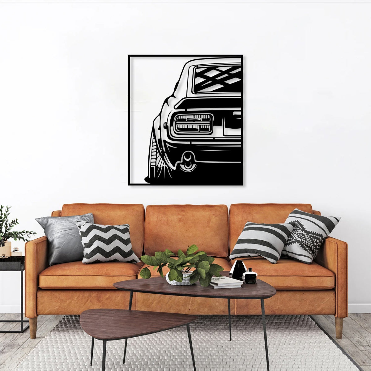240Z Car Silhouette Metal Wall Art (The Back View) - BrossHome Metal Wall Art