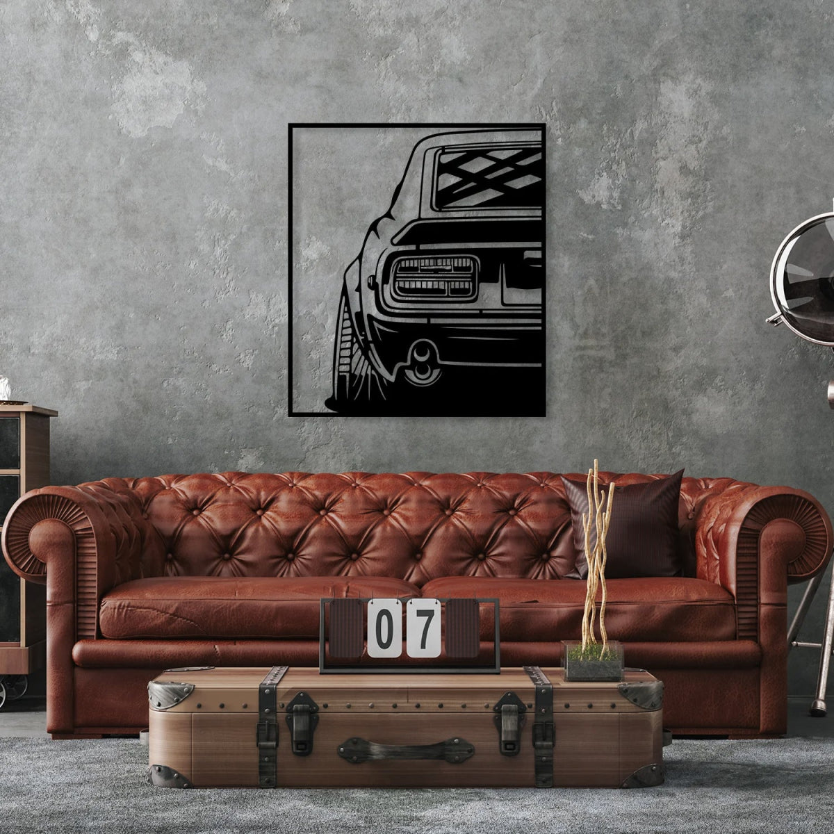 240Z Car Silhouette Metal Wall Art (The Back View) - BrossHome Metal Wall Art
