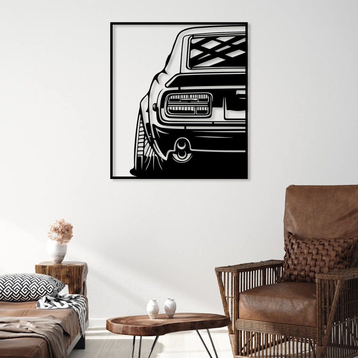 240Z Car Silhouette Metal Wall Art (The Back View) - BrossHome Metal Wall Art