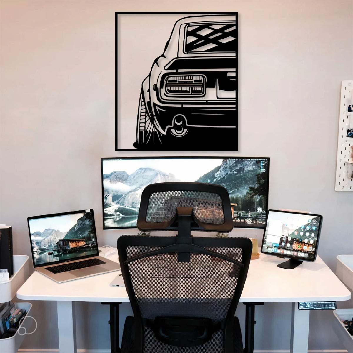 240Z Car Silhouette Metal Wall Art (The Back View) - BrossHome Metal Wall Art