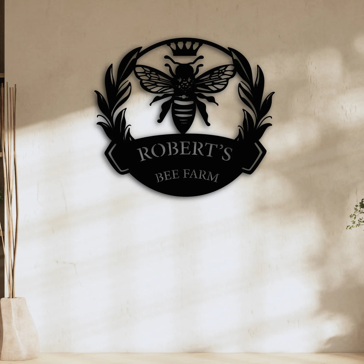 Personalized Queen Bee Farmstead Sign - perfect for beekeepers or anyone who loves nature and gardening.