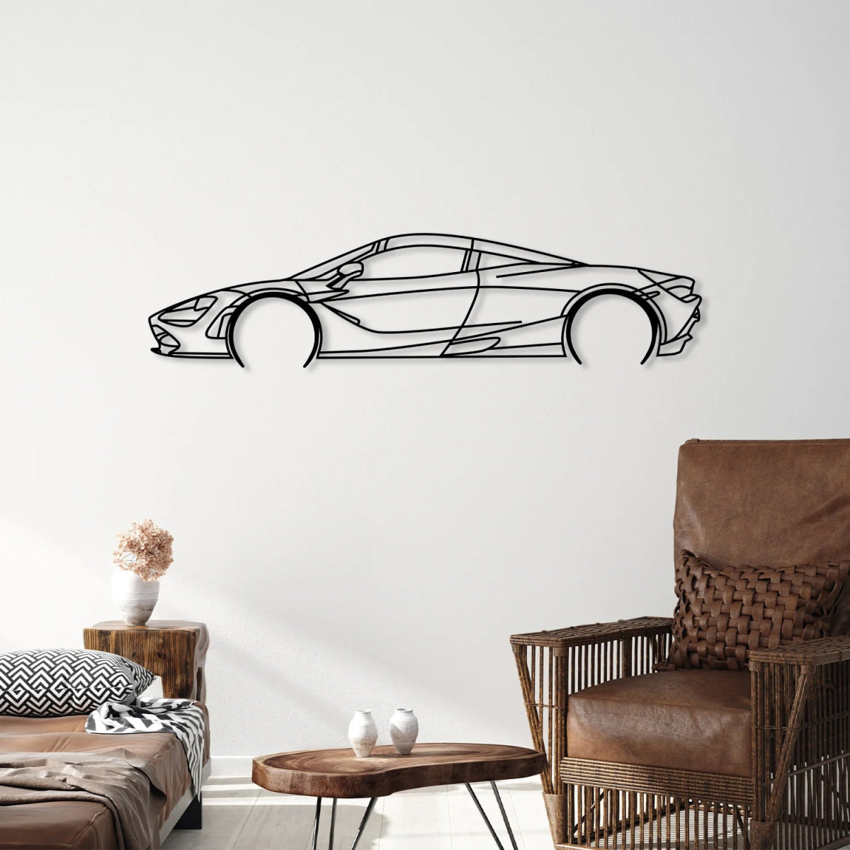 720s Spider Metal Car Silhoutte Wall Art - BrossHome Metal Wall Art