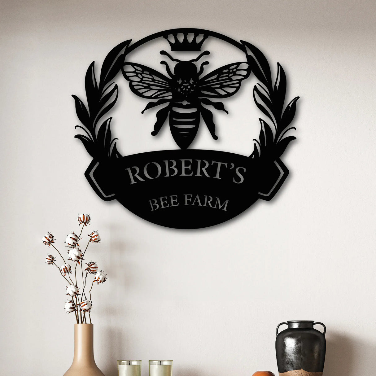 Custom Queen Bee Farmstead Sign - personalized bee farm decor for beekeepers and nature lovers.