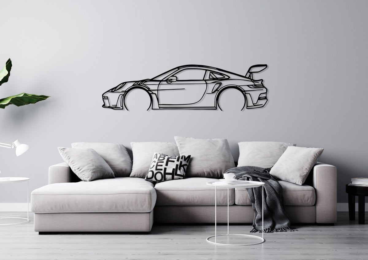 911 GT3 RS 992 - Metal Car Silhouette Wall Art - BrossHome Metal Wall Art