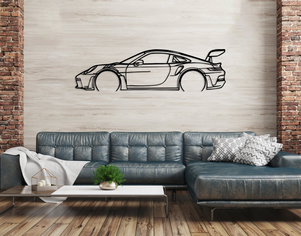 911 GT3 RS 992 - Metal Car Silhouette Wall Art - BrossHome Metal Wall Art