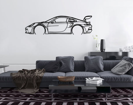 911 GT3 RS 992 - Metal Car Silhouette Wall Art - BrossHome Metal Wall Art