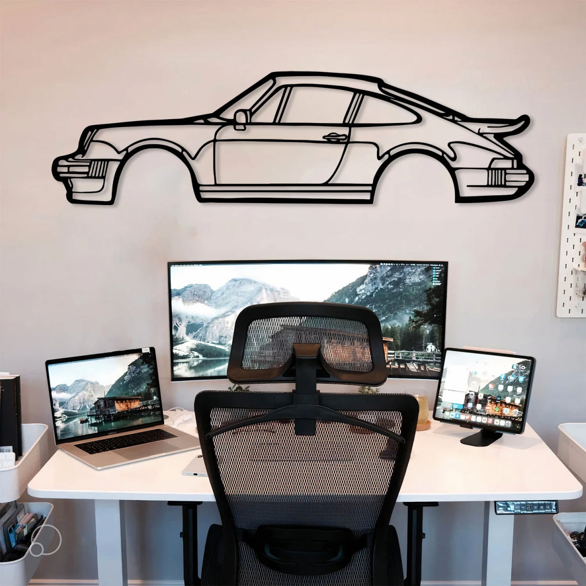 911 Turbo 930 Metal Car Silhouette Wall Art - BrossHome Metal Wall Art