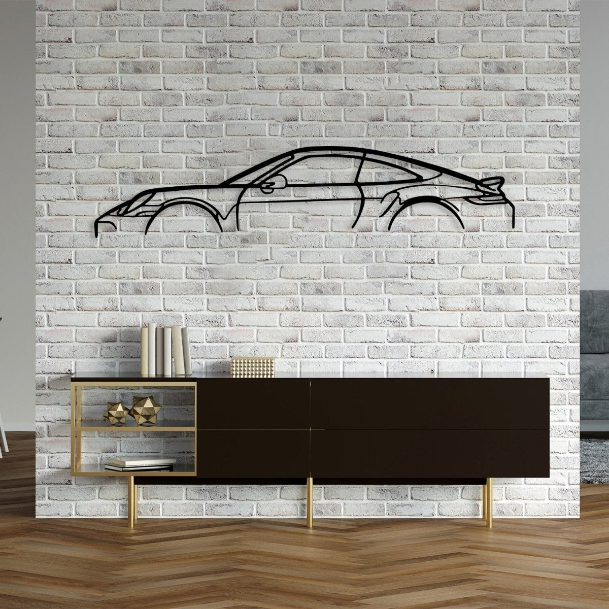 911 Turbo S 992 Metal Car Silhouette Wall Art - BrossHome Metal Wall Art