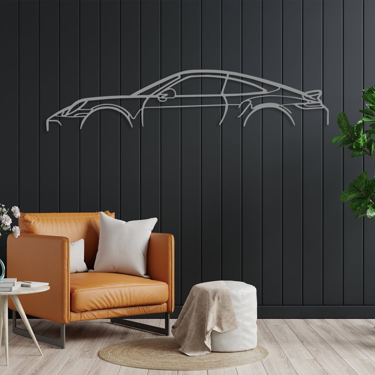 911 Turbo S 992 Metal Car Silhouette Wall Art - BrossHome Metal Wall Art