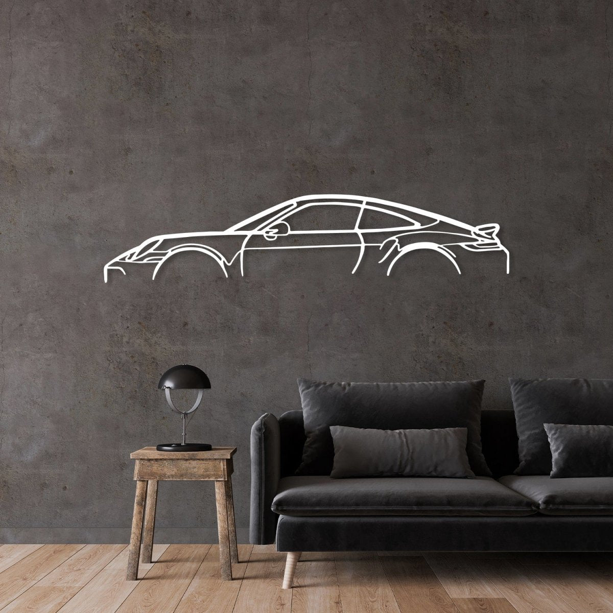 911 Turbo S 992 Metal Car Silhouette Wall Art - BrossHome Metal Wall Art