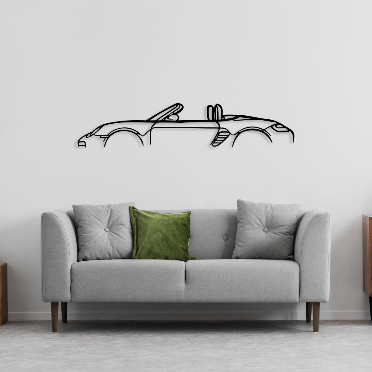 987 Boxster Metal Car Silhouette for Wall - BrossHome Metal Wall Art