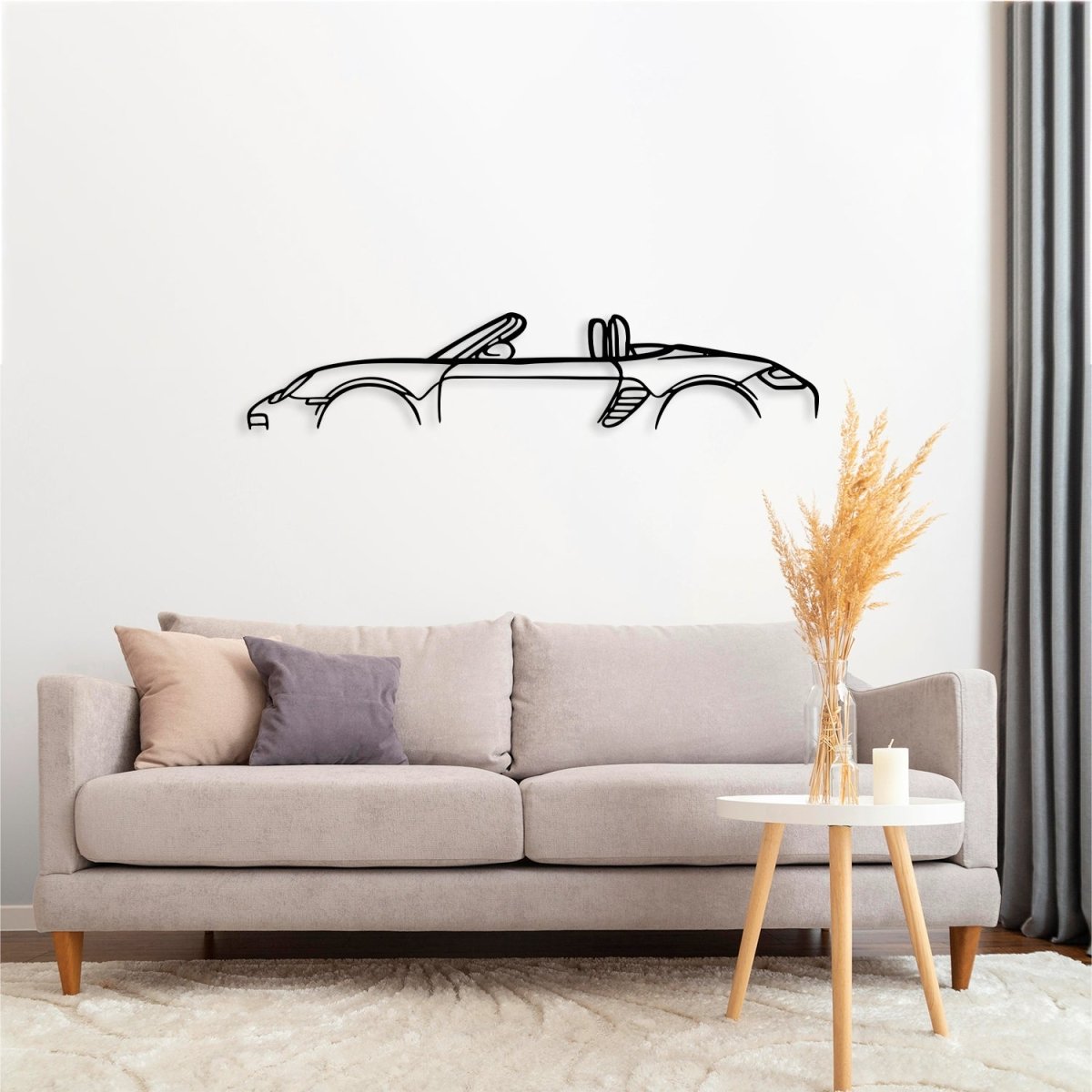 987 Boxster Metal Car Silhouette for Wall - BrossHome Metal Wall Art
