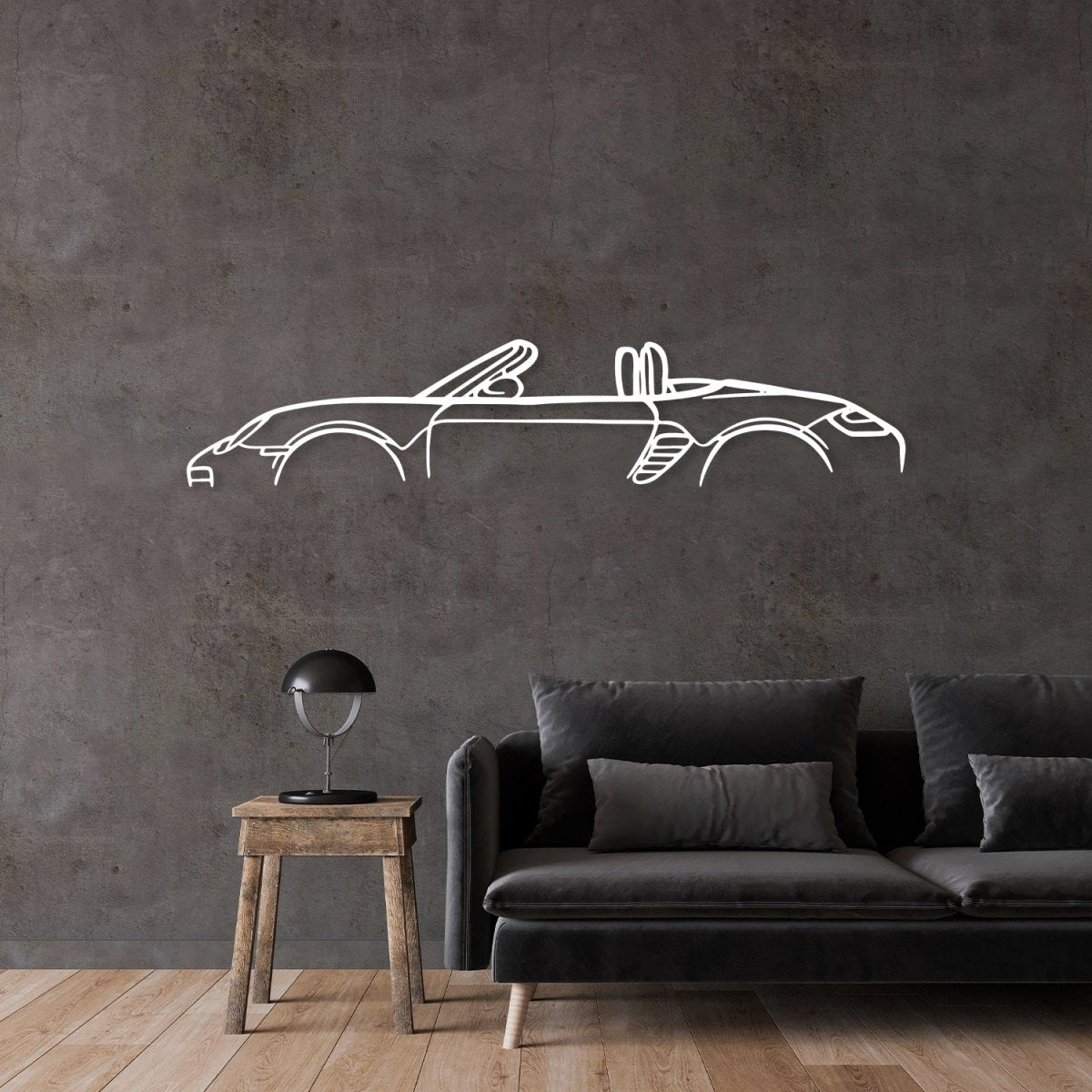 987 Boxster Metal Car Silhouette for Wall - BrossHome Metal Wall Art