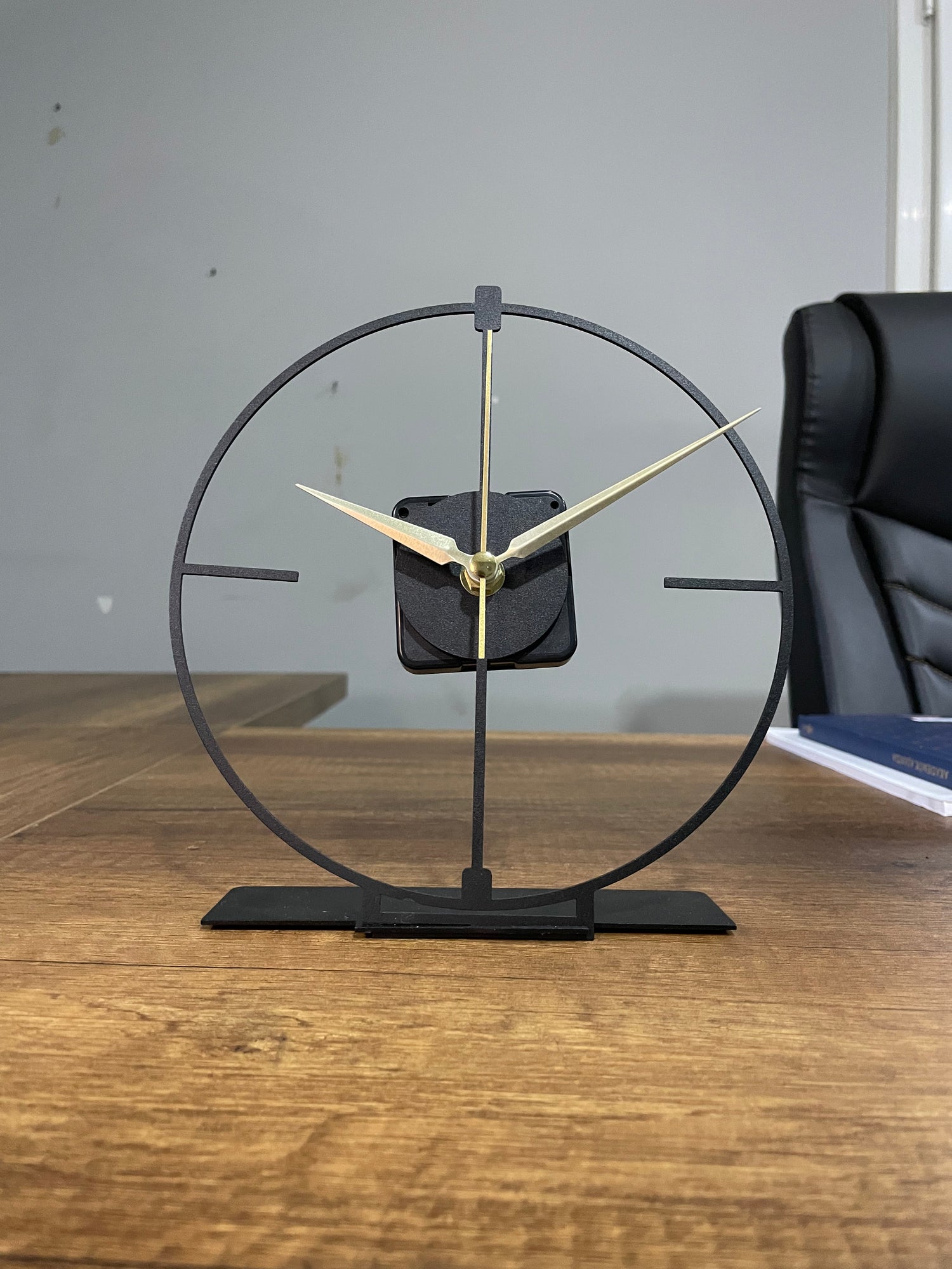 Small Simple Modern Black Tabletop Clock - 5