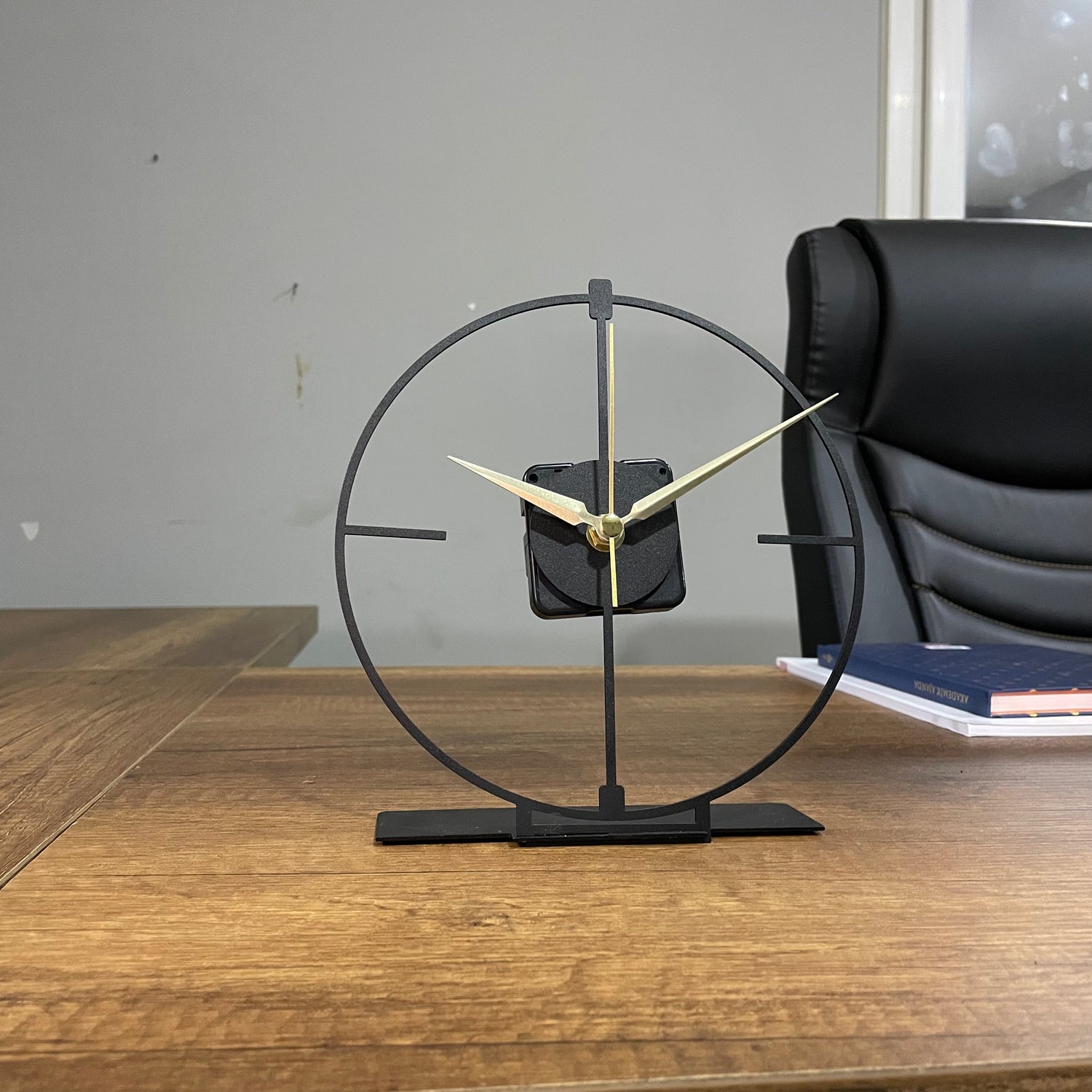 Small Simple Modern Black Tabletop Clock - 6