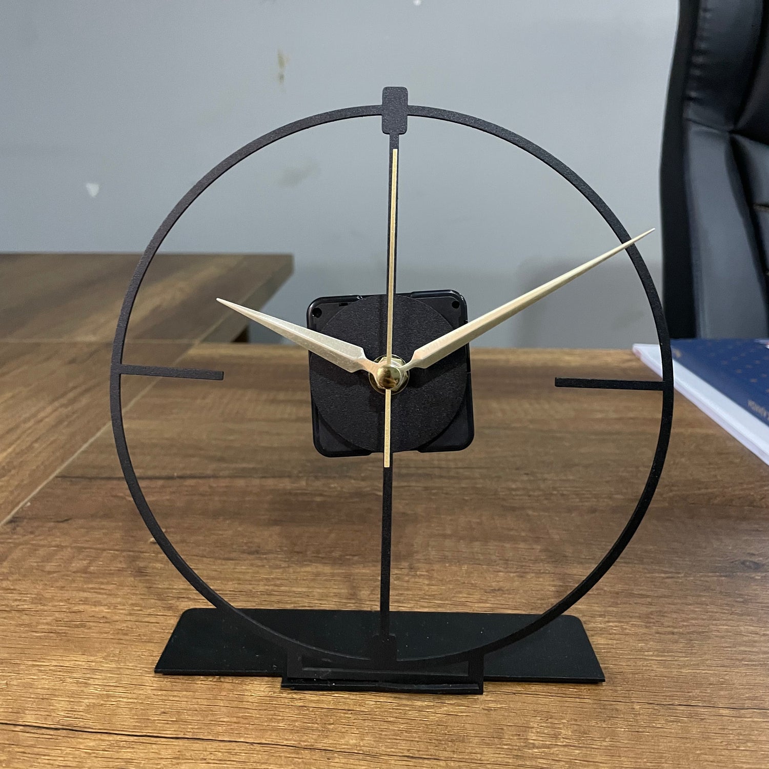 Small Simple Modern Black Tabletop Clock - 3