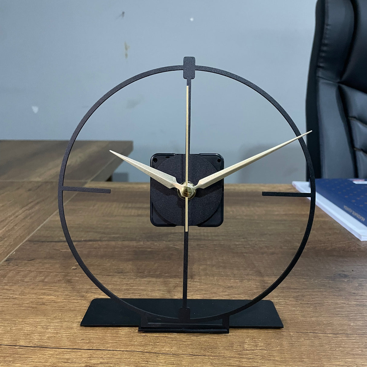 Small Simple Modern Black Tabletop Clock - 4