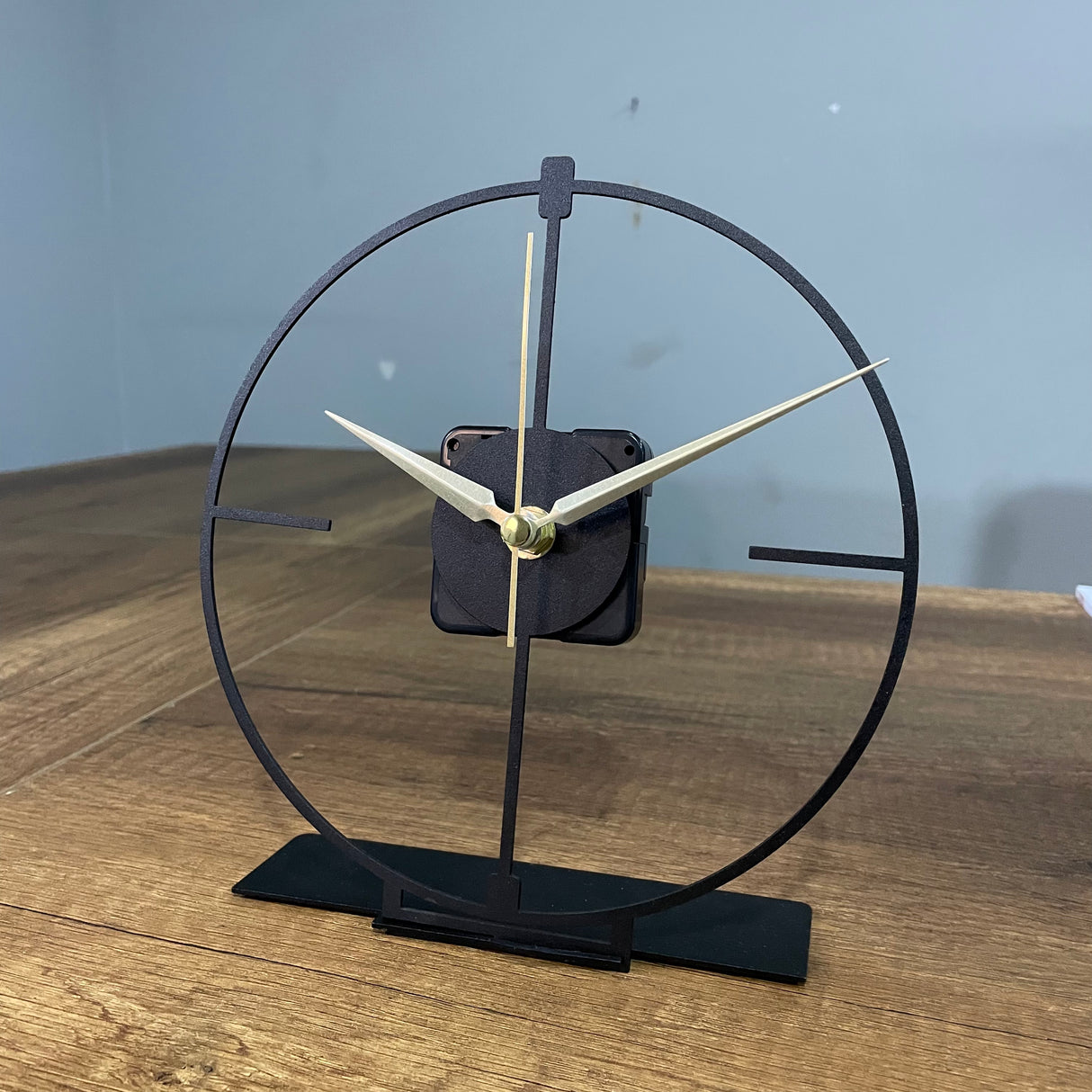 Small Simple Modern Black Tabletop Clock - 7