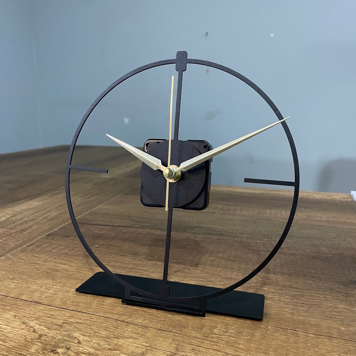 Small Simple Modern Black Tabletop Clock - 7