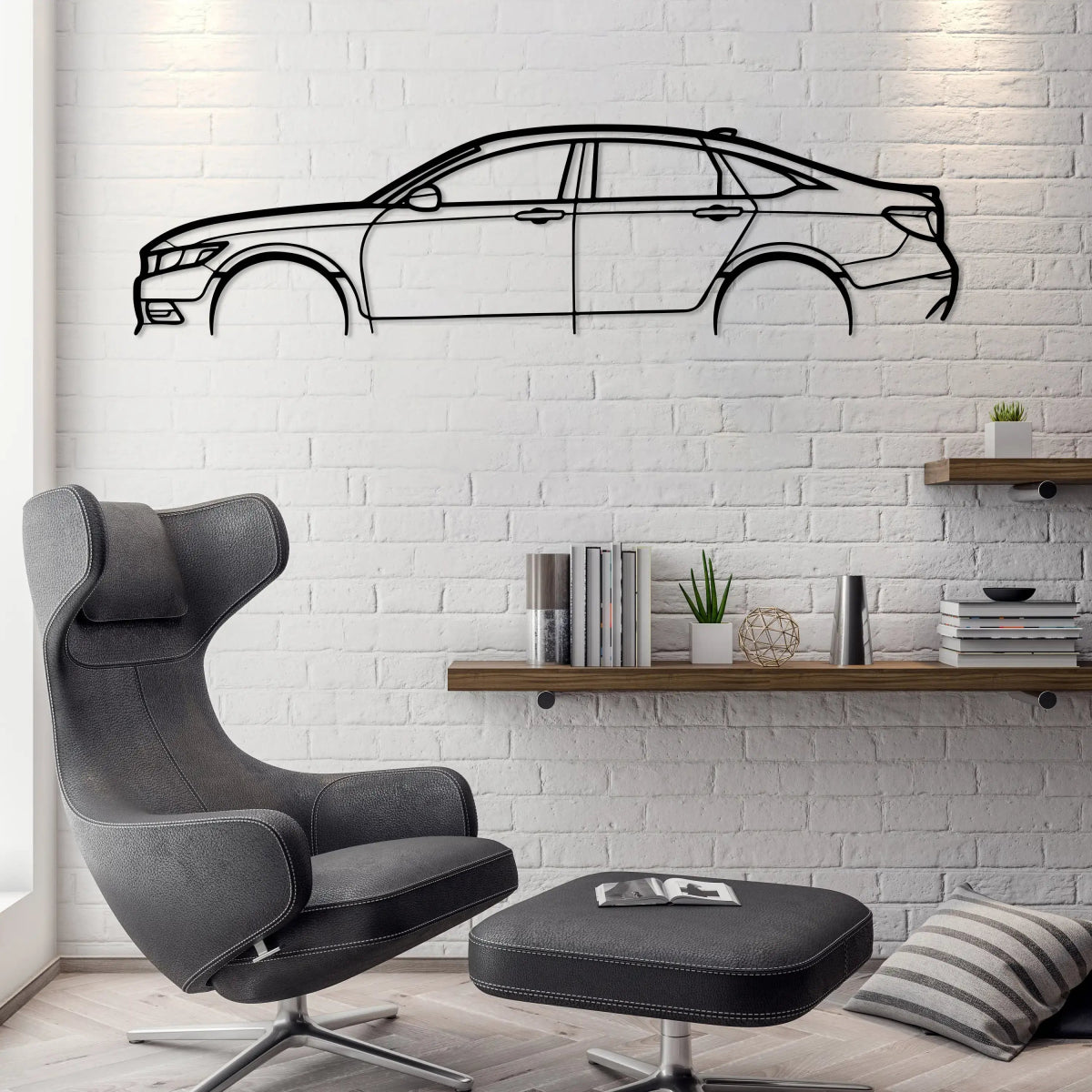 Accord Car Silhouette Metal Wall Art - BrossHome Metal Wall Art