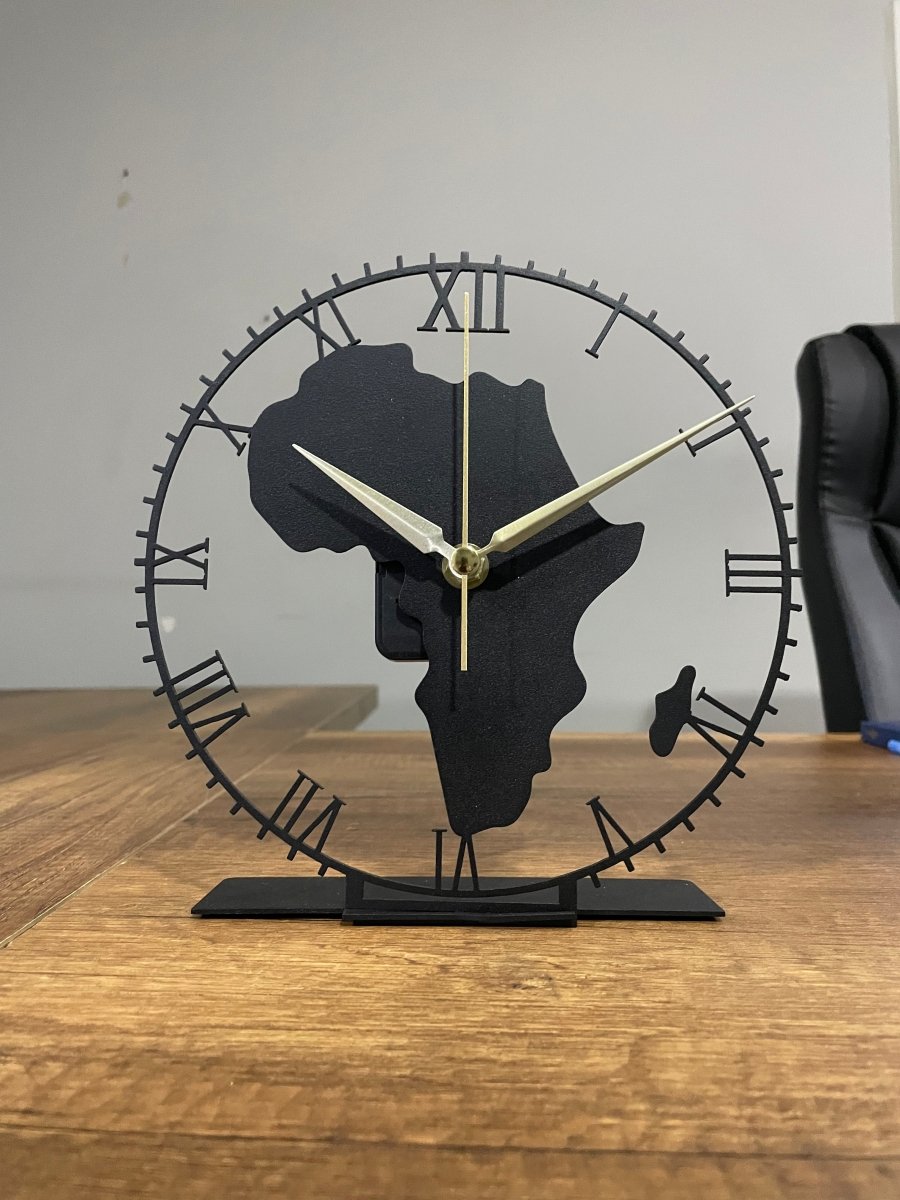 Africa Modern Black Tabletop Clock - BrossHome Metal Wall Art