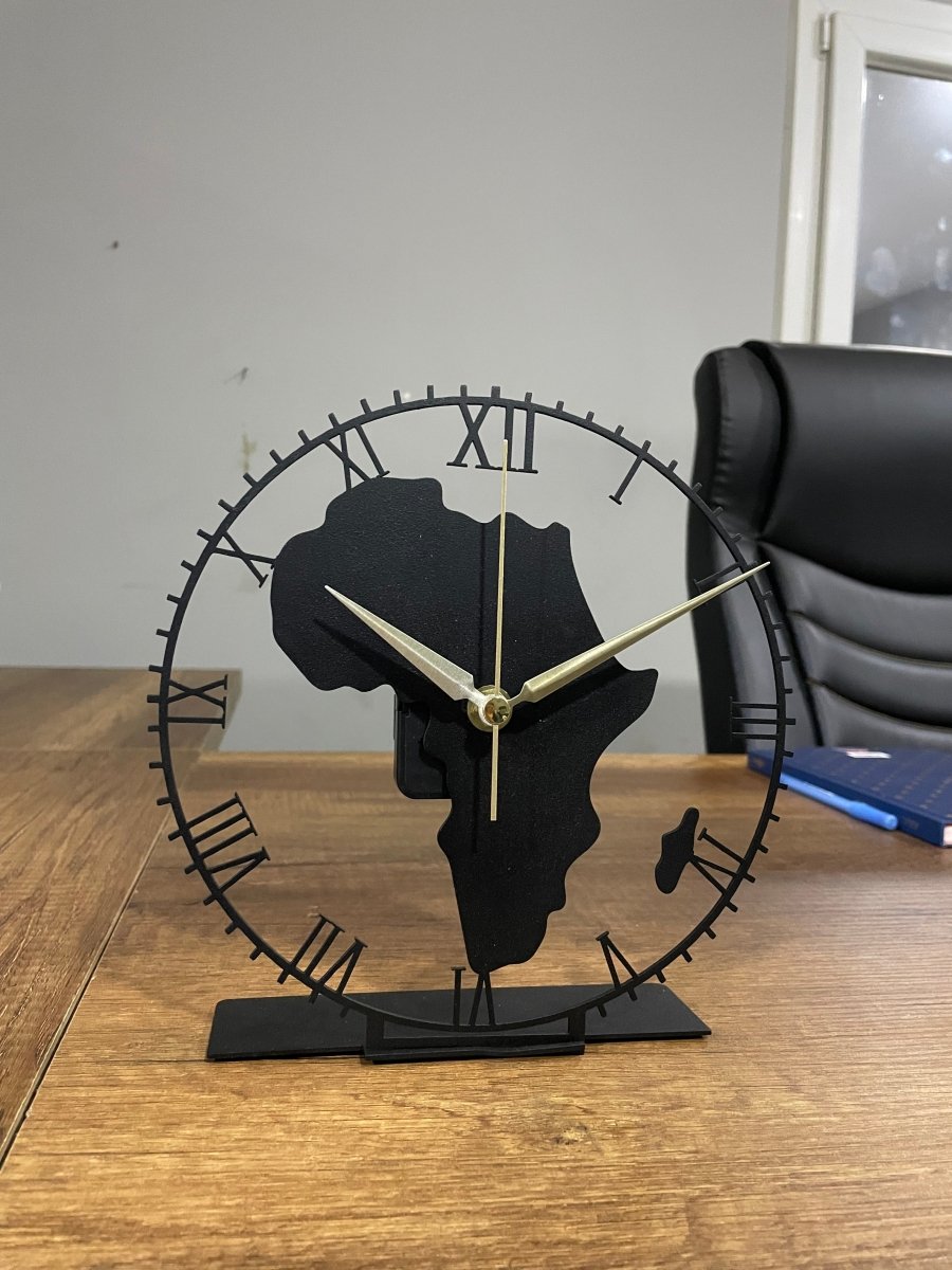 Africa Modern Black Tabletop Clock - BrossHome Metal Wall Art