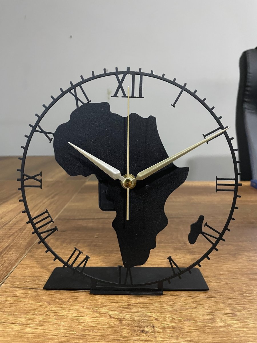 Africa Modern Black Tabletop Clock - BrossHome Metal Wall Art