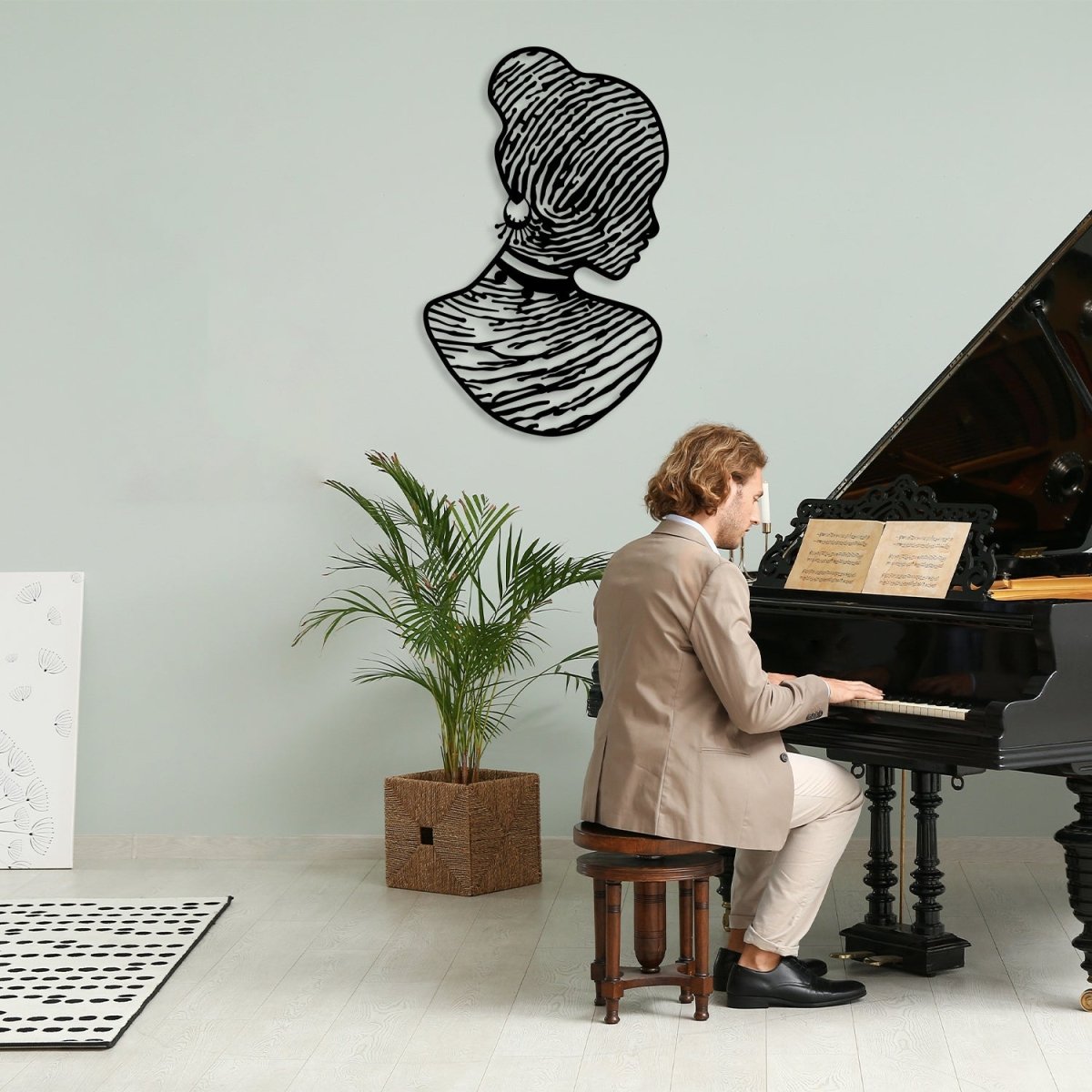 African American Woman Wall Art - BrossHome Metal Wall Art