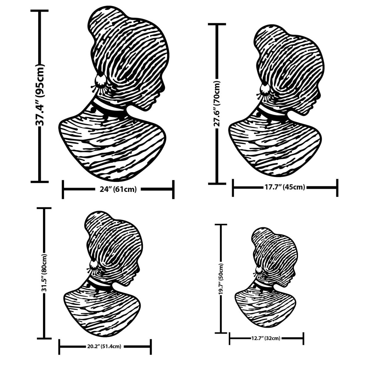 African American Woman Wall Art - BrossHome Metal Wall Art