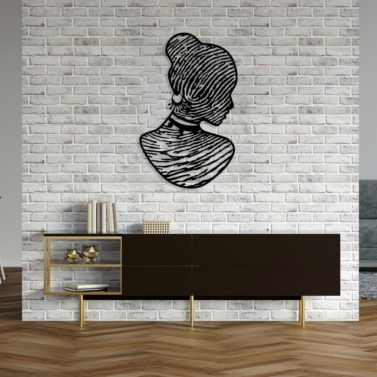 African American Woman Wall Art - BrossHome Metal Wall Art