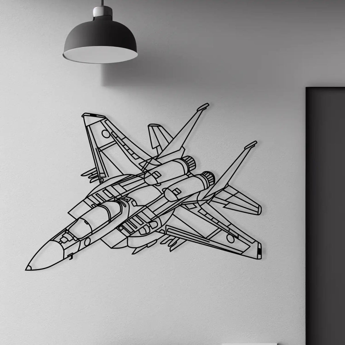 Air Force Jet Wireframe Metal Wall Art - BrossHome Metal Wall Art