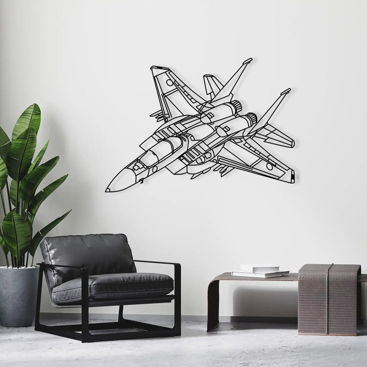 Air Force Jet Wireframe Metal Wall Art - BrossHome Metal Wall Art