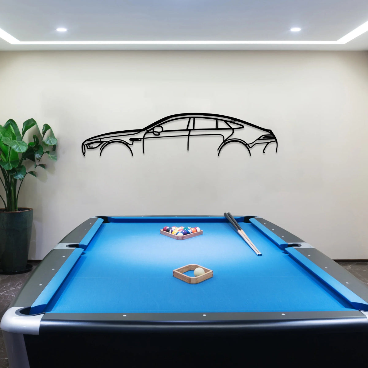 AMG GT6 Metal Car Silhouette Wall Art - BrossHome Metal Wall Art