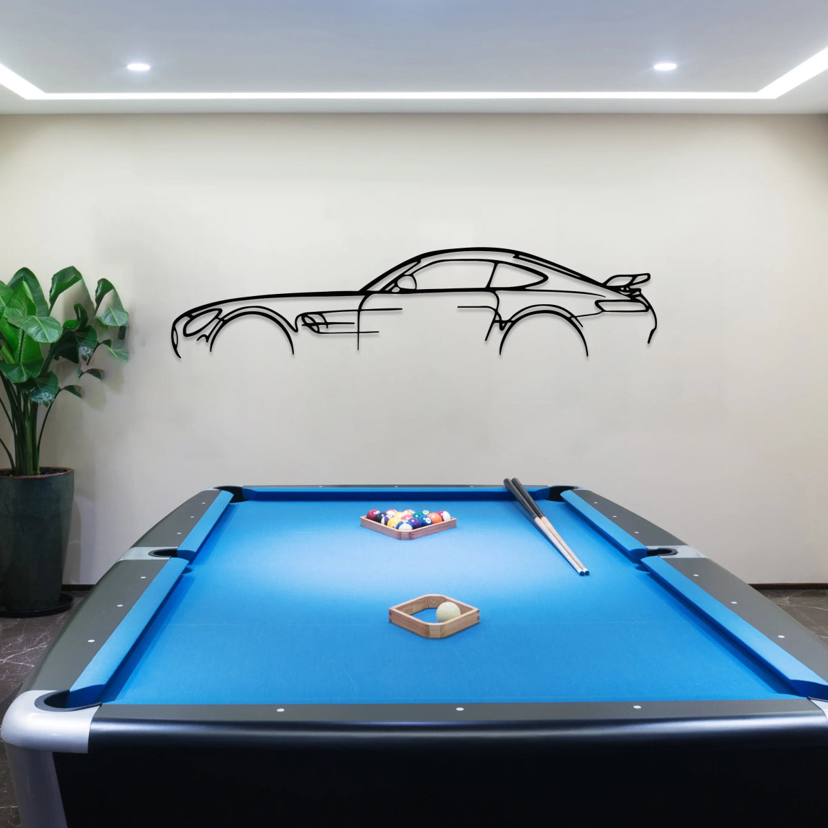 AMG GTR Car Silhouette Wall Art - BrossHome Metal Wall Art