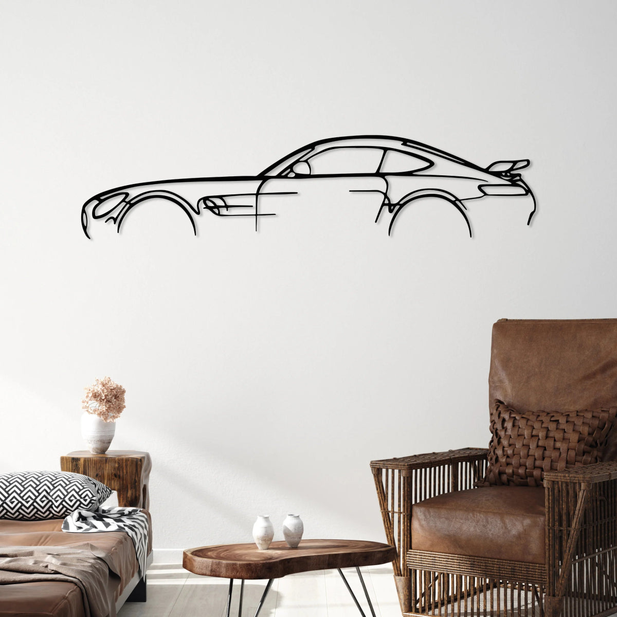 AMG GTR Car Silhouette Wall Art - BrossHome Metal Wall Art