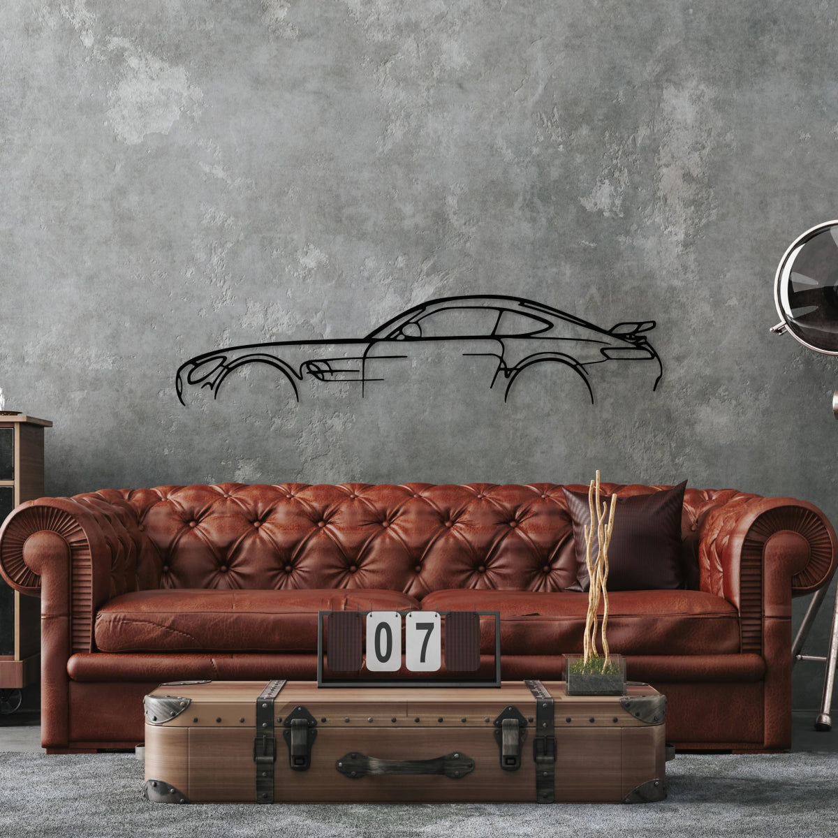 AMG GTR Car Silhouette Wall Art - BrossHome Metal Wall Art