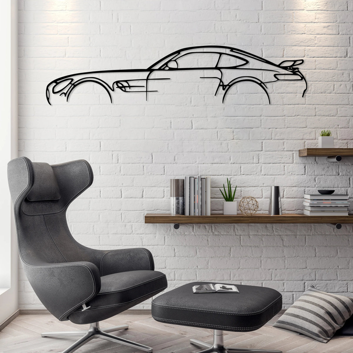 AMG GTR Car Silhouette Wall Art - BrossHome Metal Wall Art