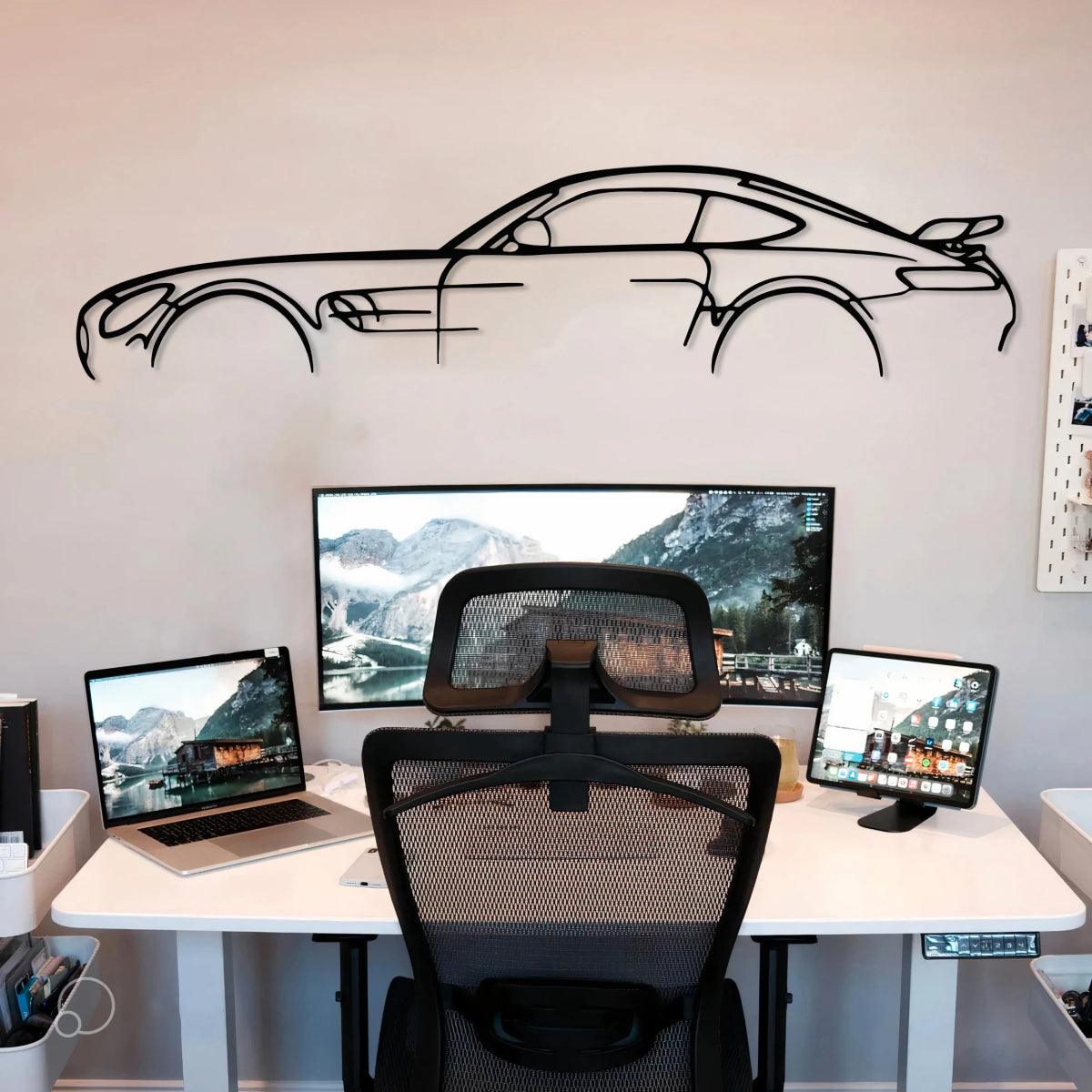 AMG GTR Car Silhouette Wall Art - BrossHome Metal Wall Art