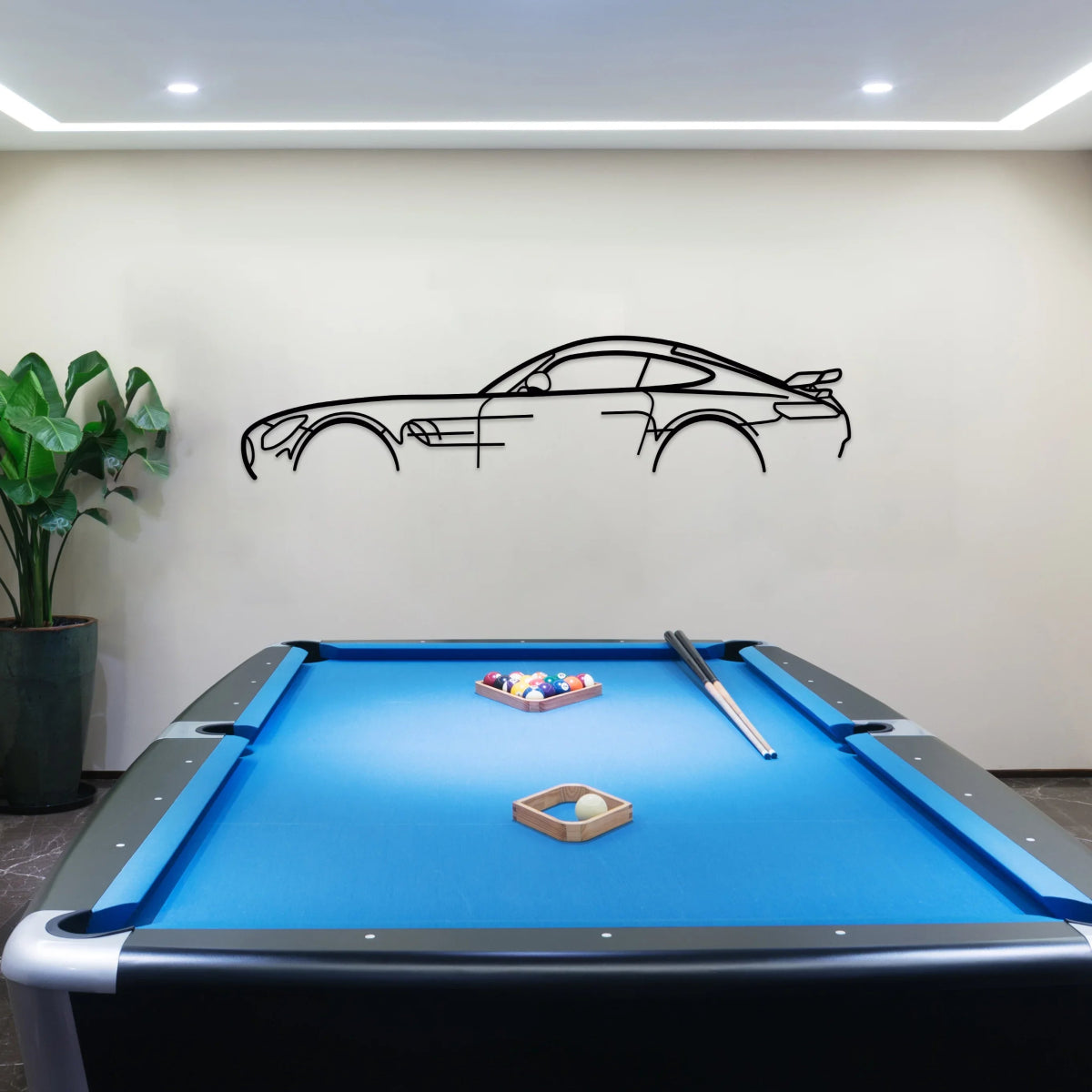 AMG GTR Classic Silhouette Wall Art - BrossHome Metal Wall Art