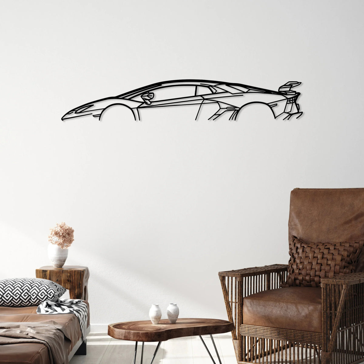 Aventador SVJ Metal Car Silhouette Wall Art - BrossHome Metal Wall Art