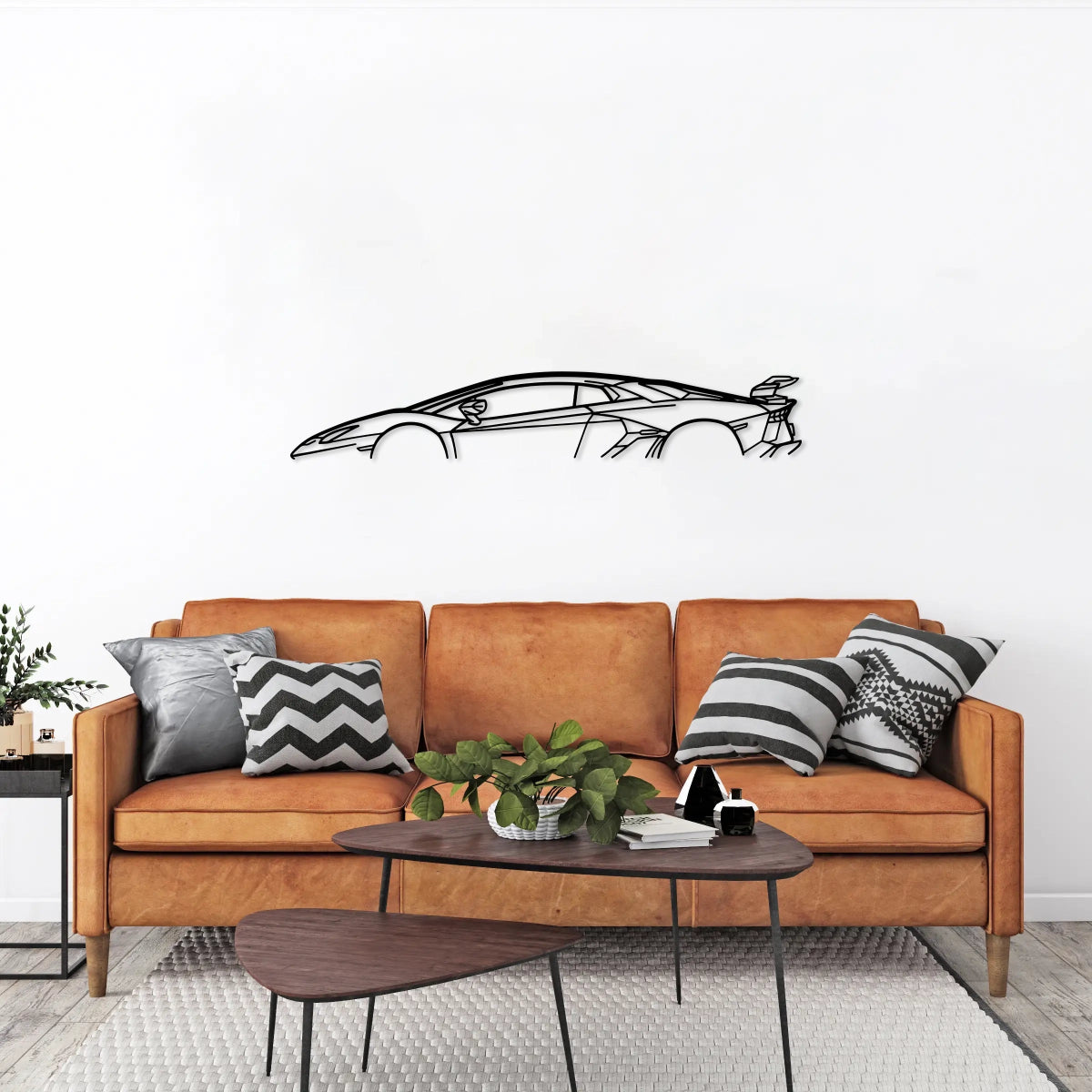 Aventador SVJ Metal Car Silhouette Wall Art - BrossHome Metal Wall Art