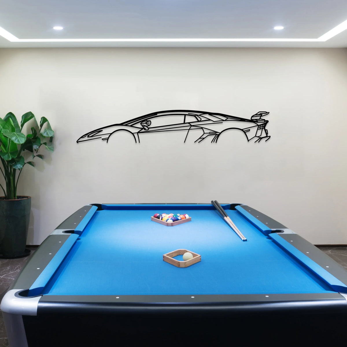 Aventador SVJ Metal Car Silhouette Wall Art - BrossHome Metal Wall Art